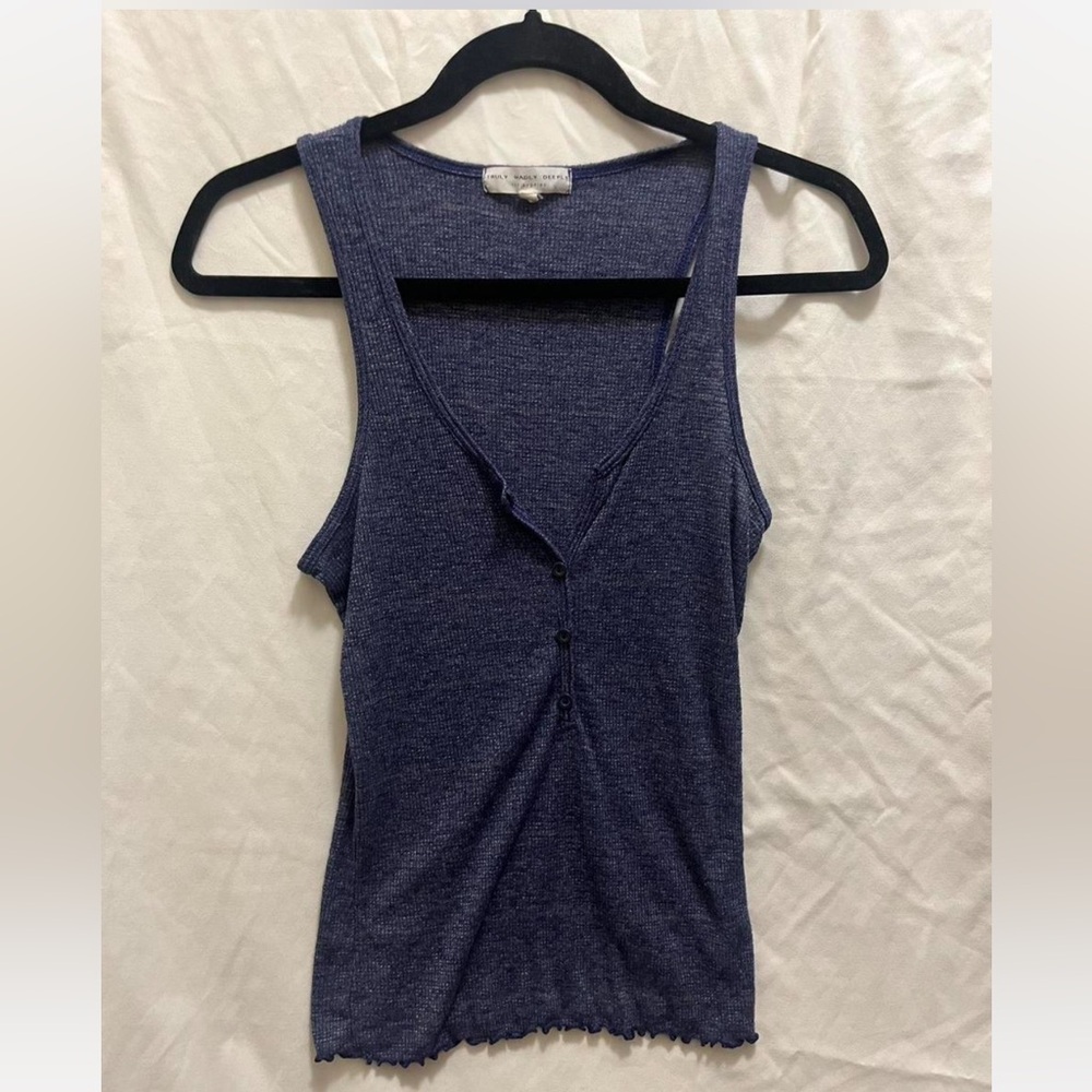 Super cute blue tank top.